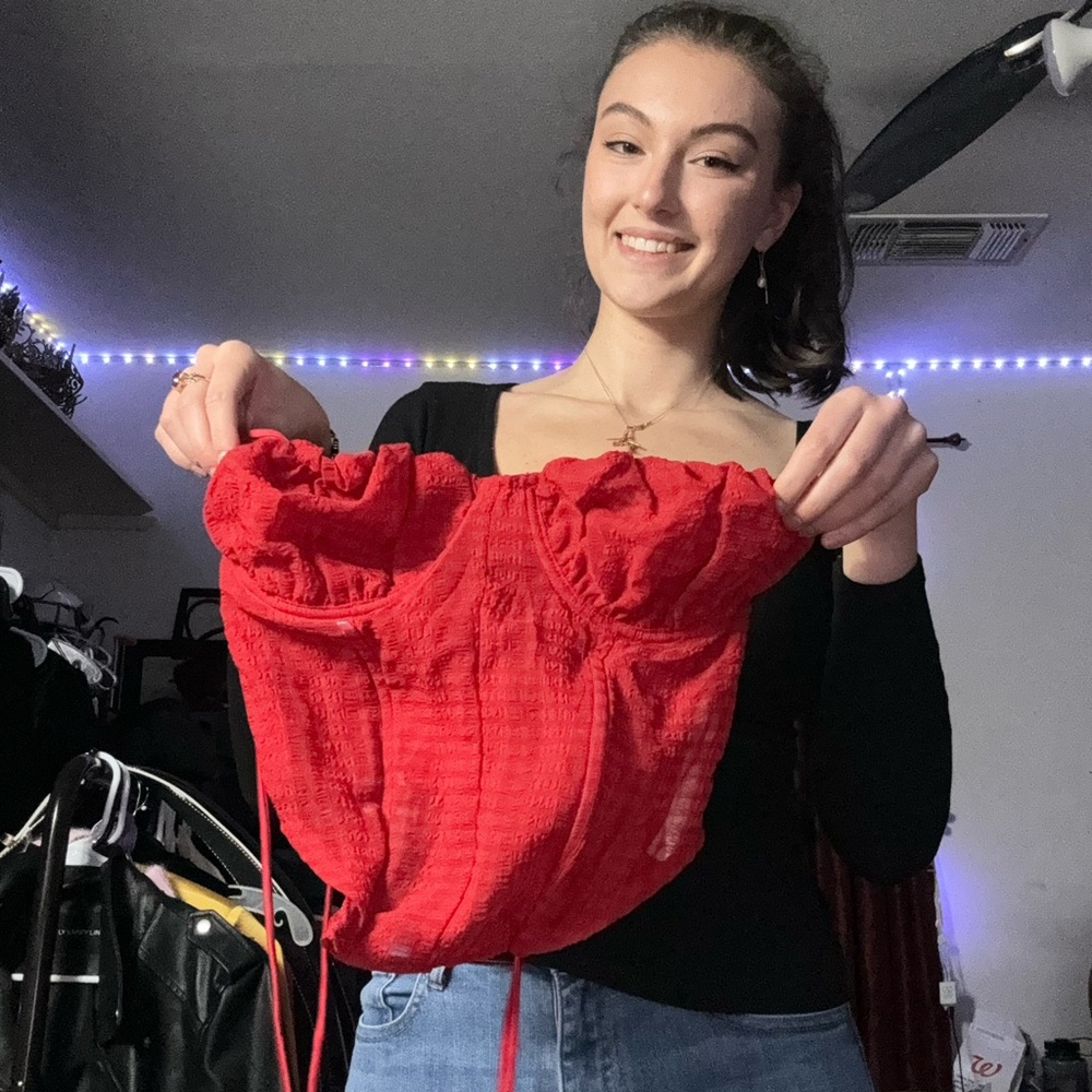 Red corset top